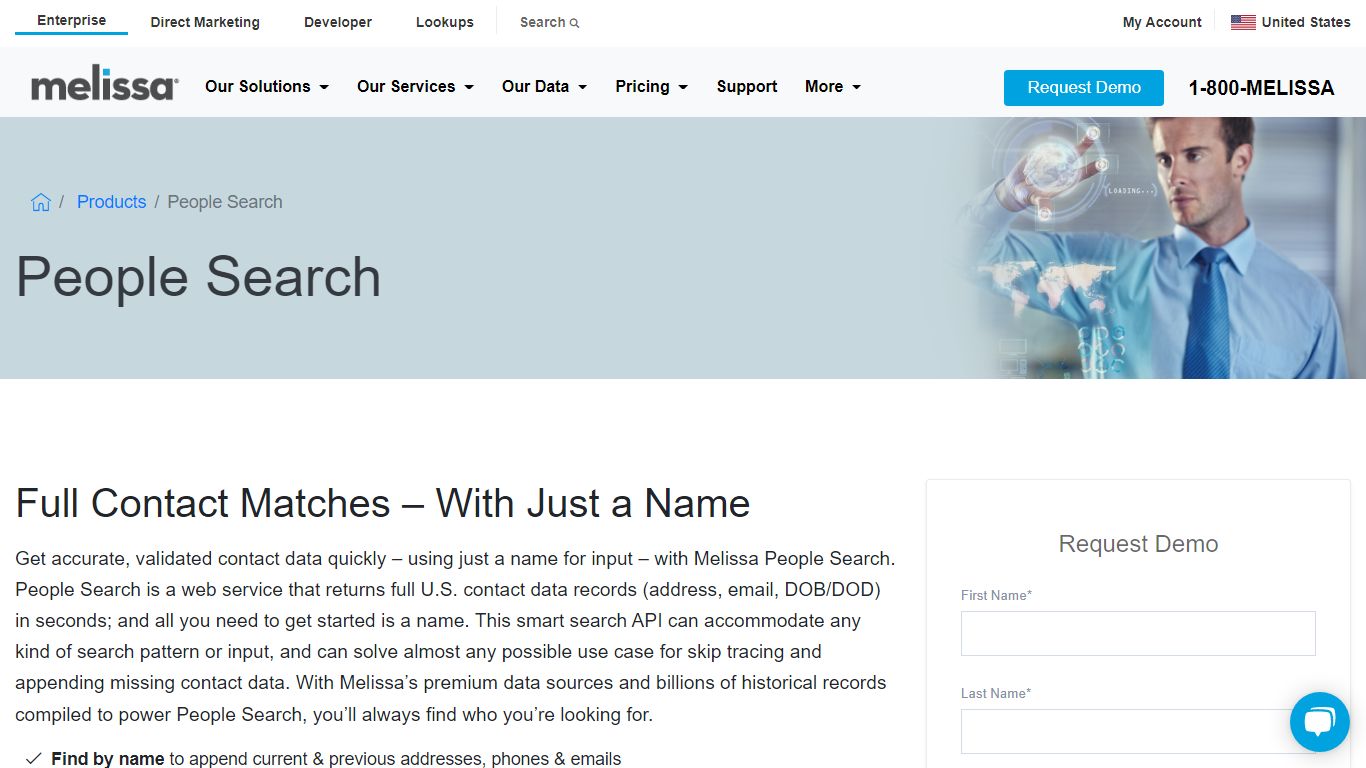 People Search - Validate Contact Data | Melissa